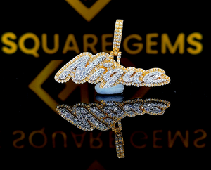 Colgante Hip Hop con número personalizado, colgante con número Hip Hop para hombre, colgante de moissanita, joyería Hip Hop Ice Out, chapado en oro amarillo - Product Image 1