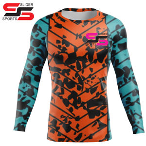 Venta al por mayor Diseña tu propia camisa personalizada de compresión para fitness personalizada impresa Rash Guard manga larga - Product Image 6