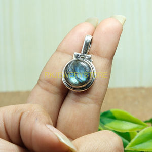 Colgante de Piedra Laborita Fuego Azul, Colgante de Plata de Ley 925, Colgante de Piedra Preciosa, Collar, Regalo de Joyería de Cumpleaños - Product Image 3