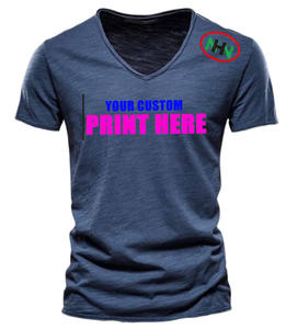 T-shirts pour hommes en coton 100% de qualité supérieure, personnalisés, sérigraphiés, à col en V, de fabrication au Bangladesh - Product Image 2