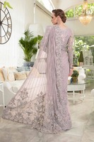 Sari de Mujer de Diseño Premium, Bordado, Tradicional, de Georgette, Seda y Piel Sintética, Largo hasta el Suelo, Lavable, de Secado Rápido y Alta Calidad
