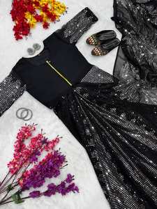 Belle tendance fermeture éclair et robe séquence Saree par grossiste Fabzone - Product Image 4