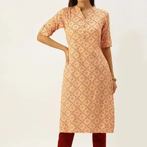 Lady Fashion Apparel Long Cotton Designs Formal unstitched Kurtis 2022