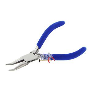 Alicates de punta doblada con forma de ángulo curvo, Alicates de punta afilada, Alicates de punta media redonda, herramientas de joyería y relojería DIY de 130MM - Product Image 1