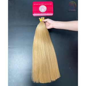 #14 Color Natural Straight Human <b>Hair</b> Bulk 20 Inch Raw Vietnamese <b>Hair</b> Weave Bundles Extensions Cyhairvn - Product Image 1