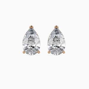 Pendientes de Diamante Cultivado en Laboratorio con Corte de Pera de 4.00 CTW, Certificados por IGI, Oro Sólido de 14K, Solitario Clásico con Cierre de Rosca para Mujer - Product Image 1