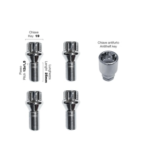 4 bulloni antifurto ch.17/19 12X1.5 l.25mm - Product Image 1