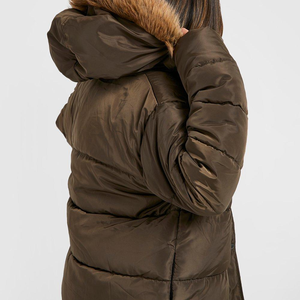 Abrigo de manga larga con cremallera y logotipo personalizado para mujer, chaquetas acolchadas gruesas para mujer, abrigos bordados transpirables para mujeres y niñas - Product Image 2