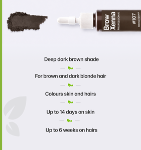 BrowXenna ®   Kit de Henna para Cejas con Base de Mezcla Hialurónica Incluida # Tierra Oscura 107 - Product Image 2