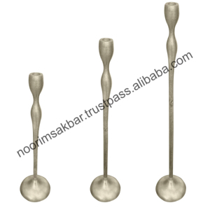 เชิงเทียนอลูมิเนียมทำมือสุดหรู ปี 2026 ดีไซน์คลาสสิก พร้อมการชุบนิกเกิลแบบหยาบ EPL พิมพ์ลายตามสั่ง สำหรับตกแต่งบ้านในเทศกาลคริสต์มาส - Product Image 5