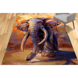 Tapis imprimé avec peinture d'éléphant jaune, tapis de salon de luxe pour la décoration de la maison, tapis à poils doux - Product Image 1