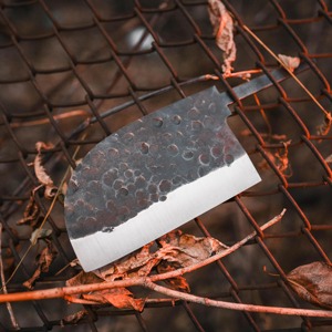 Couteau en acier au carbone à lame vierge fait à la main Couperet de cuisine extérieur Couteau serbe Couteau de boucher. - Product Image 2