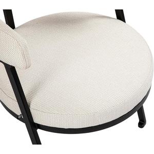 Chaise de salle à manger moderne de luxe en microfibre avec dossier incurvé et pieds en métal noir pour la salle à manger à domicile - Product Image 6