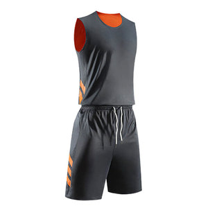 Conjunto de Uniforme de Baloncesto Personalizado, Negro y Naranja, Jersey sin Mangas, Pantalones Cortos, Absorbente de Humedad, Transpirable, 100% Poliéster, Unisex, Adulto - Product Image 6