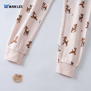 Pyjamas de Noël pour enfants, garçons et filles, motif <span class=keywords><strong>renne</strong></span>, côtelé, 100% coton biologique, respirant, doux, ensemble long, automne - Product Image 5