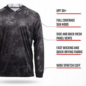 Sweat à capuche de pêche léger avec protection solaire UPF, imprimé par sublimation, séchage rapide, vêtements de performance d'extérieur pour l'été, OEM - Product Image 6