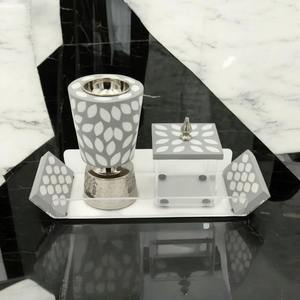 Meilleur design de brûleur d'encens en bois Mubkhara avec boîte et plateau, incrustation de os, incrustation de nacre, fait à la main en Inde - Product Image 3