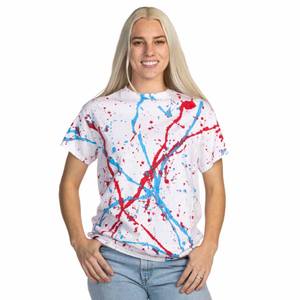 Camisetas con estampado de salpicaduras de pintura personalizada, camisetas de gran tamaño de alta calidad, 100% algodón, de punto suave, máquina de pintura Allover personalizada - Product Image 6