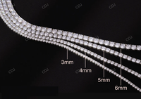 Chaîne Tennis de Luxe en Argent Sterling 925 Plaqué Or 6mm 18 Pouces avec Diamants Moissanite VVS, Style Hip Hop, Prix Abordable, Prêt à Expédier, CustomDiamJewel
