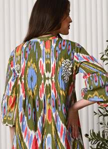 Vestidos Largos Musulmanes Elegantes con Mangas Abullonadas y Estampado de Diseño, Nuevos Vestidos de Primavera para Mujer, Estilo Bohemio Vintage, el Mejor Vestido - Product Image 5