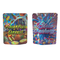 Sachet Mylar Mini Personnalisé Imprimé par Gravure 1g 3.5g 7g 14g 28g Holographique Anti-Odeur Qualité Alimentaire Toucher Doux Fermeture Éclair Cali