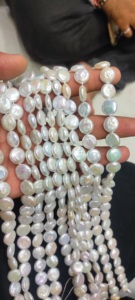 สร้อยคอไข่มุกน้ำจืดขนาด16นิ้วสีขาวสวยขนาด12-13มม. ทำเครื่องประดับเงินและแหวนวัสดุหินธรรมชาติ - Product Image 3
