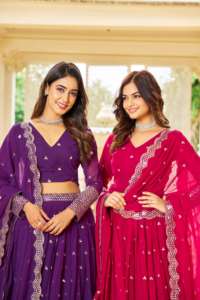 Lehenga Choli de Diseñador Completamente Cosido con Bordado, Lehenga Choli de Boda para Exportación Mundial - Product Image 3