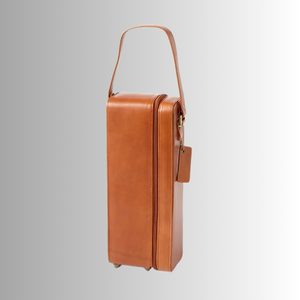 Bolso para vino de piel auténtica de vaca con logotipo personalizado, refrigerador de cerveza de piel de vaca reutilizable, bolsa para dos botellas - Product Image 3