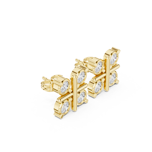 18K Halo Design Moissanite <b>Earrings</b> with CZ in <b>Silver</b> - Product Image 3