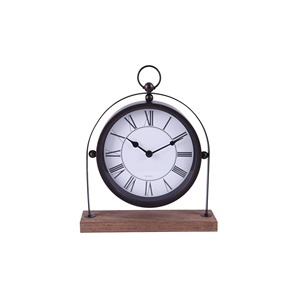 Horloge de bureau en bois et en métal qui soutient la productivité en vous aidant à suivre efficacement le temps pendant les séances de travail ou d'étude - Product Image 4
