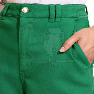 Últimos Pantalones Cortos de Jean de Color Liso para Verano, Pantalones Cortos de Jean de Cintura Alta para Mujer, Ropa de Mujer, Pantalones Cortos Lisos Teñidos para Mujer, ¡Gran Venta! - Product Image 5