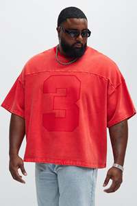 Vêtements pour hommes T-shirt 100% coton lavé à l'acide 250 GSM avec logo personnalisé de haute qualité T-shirt vintage à épaules tombantes pour hommes lourds - Product Image 5
