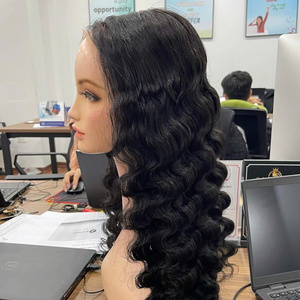 Perruques bouclées birmanes en cheveux humains vietnamiens, cheveux Remy doux de luxe, fermeture en dentelle HD, prix d'usine en gros - Product Image 1