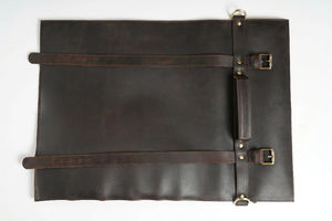 Sac à enrouler pour couteau en cuir véritable robuste LKR-0048 de couverture de couteau de chef professionnel pour pochette de rangement multi-outils de voyage OEM - Product Image 6