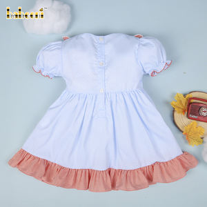 ชุดเดรสเด็กปักลายทำมือแบบกำหนดเองพร้อมลวดลาย 3 มิติ ผลิตแบบ ODM ขายส่งชุดเด็กแบบ Smock สำหรับเด็ก - BB2800 - Product Image 5