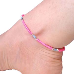 Bracelets de cheville de plage perlés faits à la main colorés vêtements de fête perles de rocaille bracelet de cheville perlé accepter les bracelets de cheville de conception personnalisée - Product Image 5