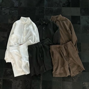 Mens Set Casual Solid Color <b>Sunscreen</b> Long Sleeved Shirt Shorts Summer Breathable Japanese Two-Piece Set Men's Clothing Unisex - Product Image 2