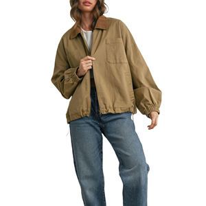 Vestes pour femmes toile de coton personnalisé Vintage High Street Patchwork respirant veste en toile de coton pour les femmes - Product Image 4