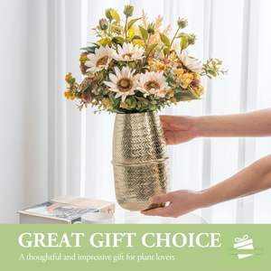 Vase à fleurs texturé à fleurs métalliques chics modernes décorant des jardinières décoratives en fer pour l'événement de mariage au bureau à domicile - Product Image 4