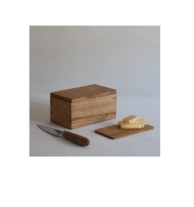 Meilleure vente boîte à beurre en bois bonne qualité boîte à beurre en bois personnalisée décoration de la maison accessoires de cuisine boîte à beurre en bois - Product Image 1