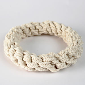 Jouet de traction en corde de coton à double anneau pour chiens, conception à double poignée améliorant la coordination et l'entraînement interactif, fabricant vietnamien - Product Image 3