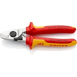 Tijeras para cables KNIPEX VDE de 165 mm de longitud con cabezal cromado y mangos multicomponentes Form 2 - Product Image 1