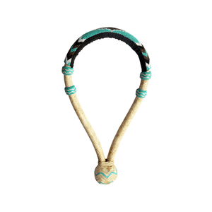 Bosal tressé avec cuir naturel en cuir naturel multicolore perlé Streps BOD192 plié - Product Image 1