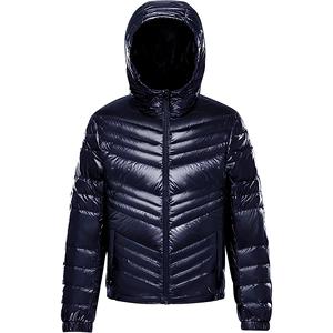 Veste matelassée en duvet d'hiver pour hommes personnalisée haute qualité en toile légère surdimensionnée baggy à capuche col montant logo à l'avant - Product Image 2