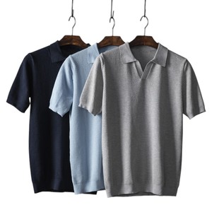 เสื้อโปโลแบบถักสำหรับผู้ชายระบายอากาศได้ดีแห้งเร็วสำหรับฤดูร้อนเสื้อโปโลผ้านุ่มออกแบบโลโก้ได้ตามต้องการ - Product Image 5