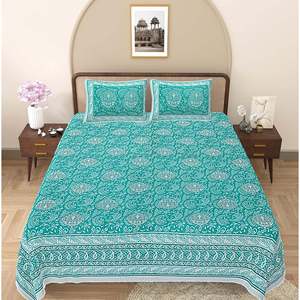 Ensemble de draps double ethniques bleu turquoise avec 2 taies d'oreiller (ADB1472) - Product Image 2