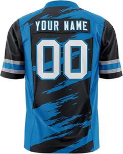 Vente en gros Maillot de football américain unisexe personnalisable avec broderie Logo & Nom T-shirts Design USA Taille à manches courtes Longueur - Product Image 4