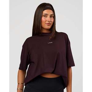 Camiseta extragrande Go-To FLXCotton en color blanco ciruela medianoche - Product Image 4