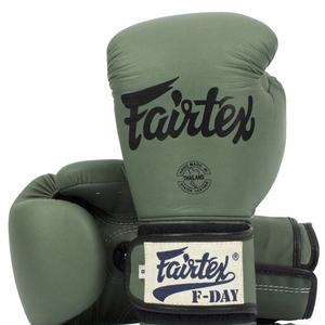 Gants de boxe Fairtex de conception haut de gamme, impression personnalisée, couleur kaki, cuir de vache véritable, gants d'entraînement Muay Thai Twins - Product Image 6