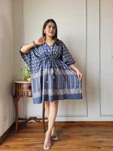 Vestido Kaftan de Algodón con Estampado Bohemio Holgado Hecho a Medida con Cintura Natural, Listo para el Verano, Ideal para Clientes de Boutique - Product Image 3